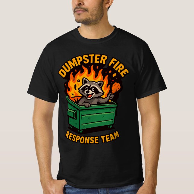 Müllentsorgungsteam Raccoon Müllpanda T-Shirt (Vorderseite)