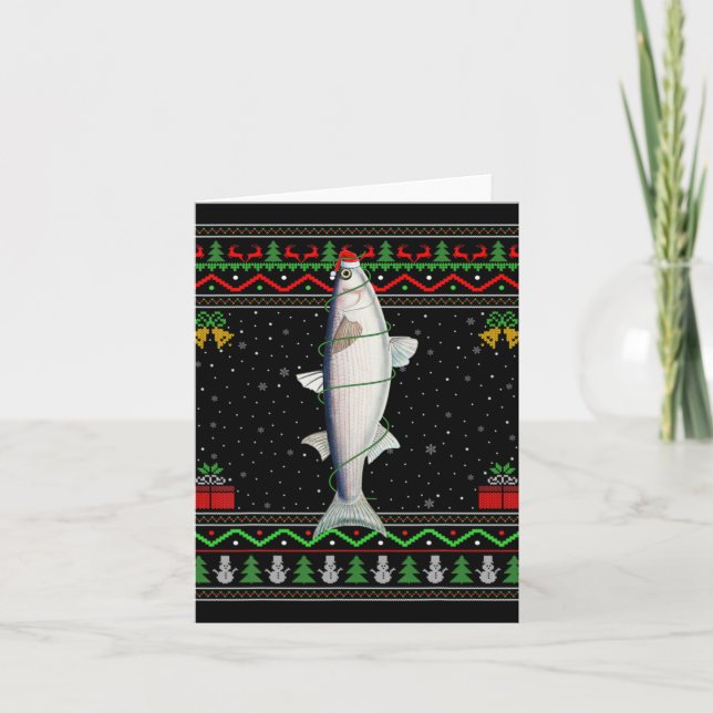 Mullet Fish Lover Matching Ugly Mullet Christmas T Karte (Vorderseite)