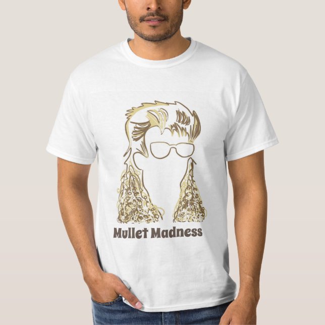 Mullet Madness White Men Value Tshirt (Vorderseite)