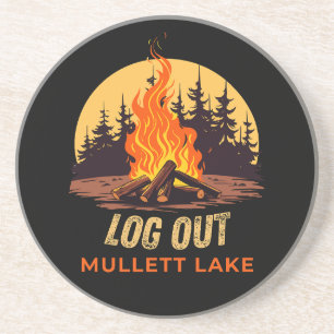 Mullett Lake Michigan Lagerfeuer Getränkeuntersetzer