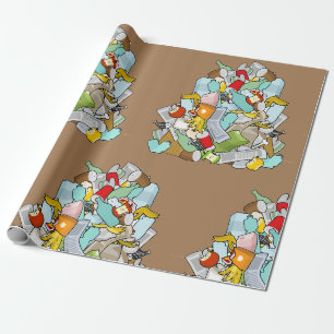 Müllhaufen Unordentlicher Müll Recycling Abfall Geschenkpapier