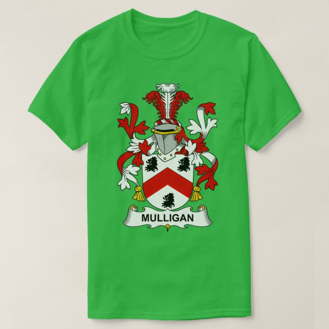 Mulligan Coat of Arms Familienwappen T-Shirt (Design vorne)