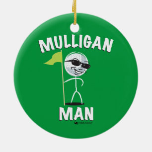 MULLIGAN-MANN-LUSTIGE GOLF-VERZIERUNG KERAMIKORNAMENT