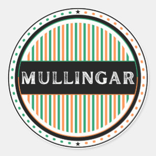 Mullingar City Pride Emblem – Irische Identität Runder Aufkleber
