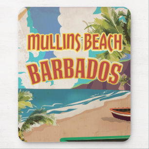 Mullins Beach Bay Barbados Reiseplakat. Mousepad