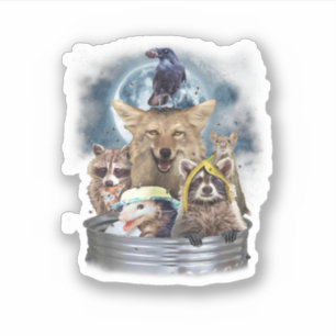 Mülltiere, den Mond anheulend Lustiges Müll-Team Aufkleber