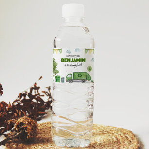 Mülltransporter - Geburtswasserflasche Wasserflaschenetikett