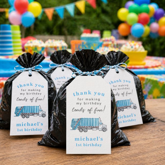 Müllwagen 1. Geburtstag Danke Geschenk Geschenkanhänger (Von Creator hochgeladen)