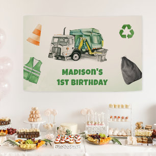 Müllwagen 1. Geburtstag Party Banner