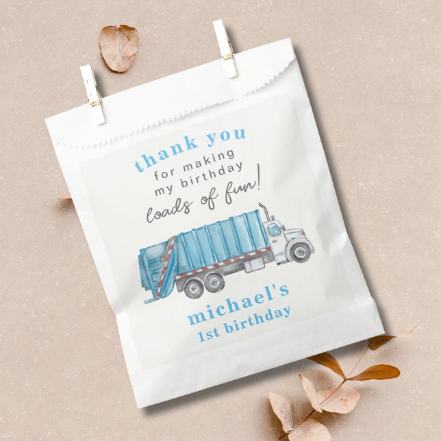 Müllwagen Blau 1. Geburtstag Danke Geschenktütchen (Von Creator hochgeladen)
