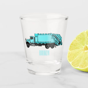 Müllwagen Cartoon-Illustration Schnapsglas