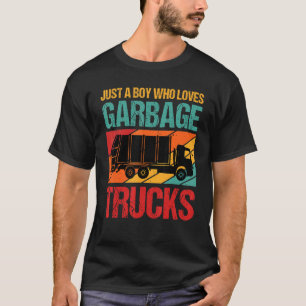 Müllwagen nur ein Junge, der Mülltransporter Liebe T-Shirt