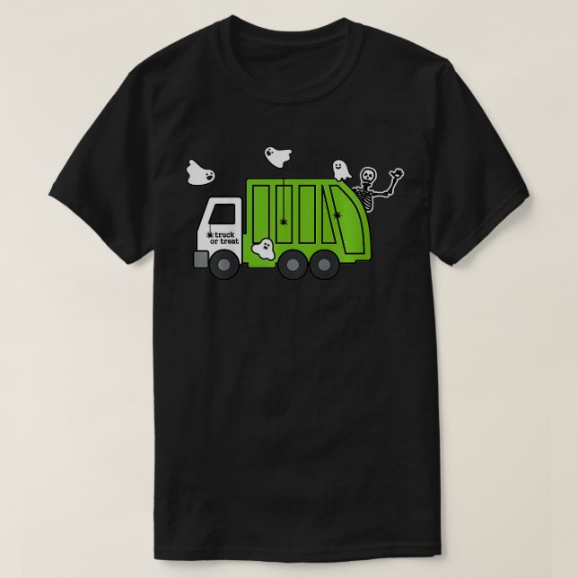 Müllwagen oder Leckerei Kinderkind Halloween T-Shirt (Design vorne)