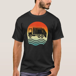 Müllwagen Recycling Müll Retro Sonnenuntergang Old T-Shirt