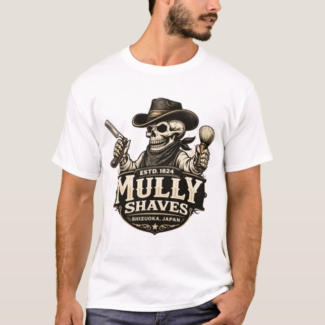 Mully Shaves – Outlaw Barber Design T-Shirt (Vorderseite)