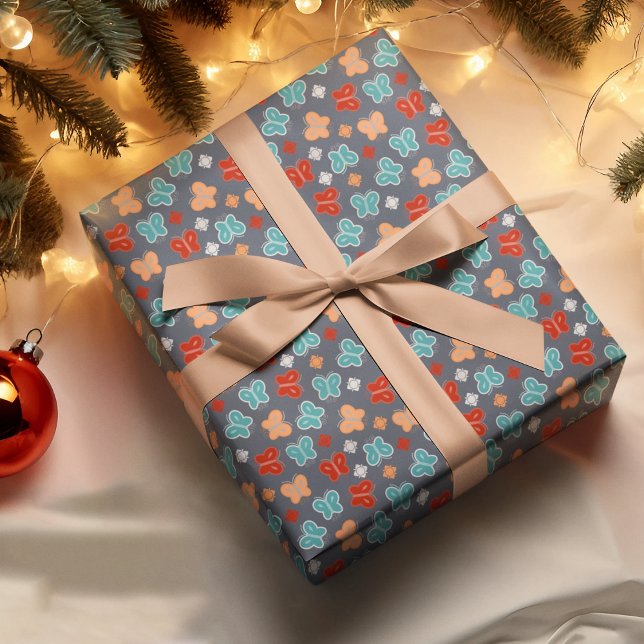 Multcolor Butterfly-Cartoon Geschenkpapier (butterfly cartoon birthday packing gift wrap,gift wrapping paper,return gift wrap paper,paper gift)