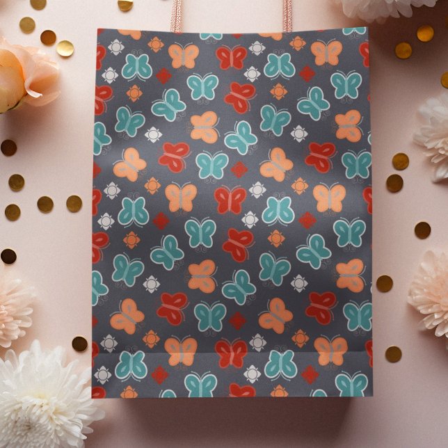 Multcolor Butterfly-Cartoon Große Geschenktüte (gift bag, birthday surprise gift bag, teddy bear gift bag, wine gift bag, travel bag, use and throw )