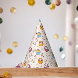 Multcolor Sleepy Sloth Cartoon Partyhütchen