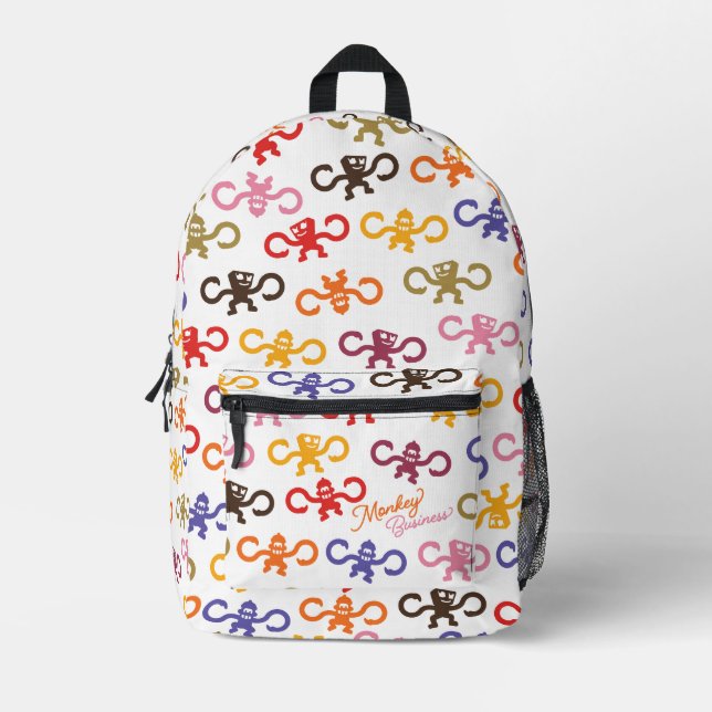 Multi-Affen-Geschäft-Rucksack-Tasche Bedruckter Rucksack (Vorderseite)