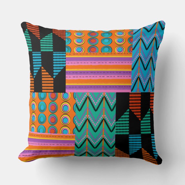 Multi African Aztec Designer Pillow Kissen (Vorderseite)