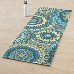 Multi Blue Green Mandalase Yogamatte