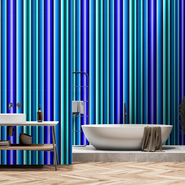 Multi Blue Stripe Tapete (Badezimmer)