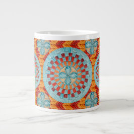 Multi Blumen-orange Zickzack Tassen-Entwurf Jumbo-Tasse