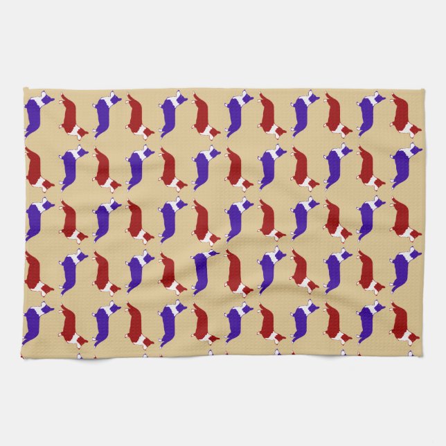 Multi Cardigan Corgi Geschirrtuch (Horizontal)