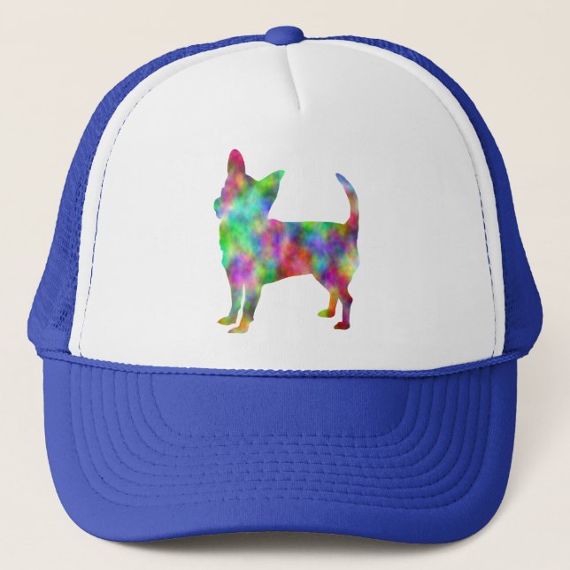 Multi Color Chihuahua Hat Truckerkappe (Vorderseite)