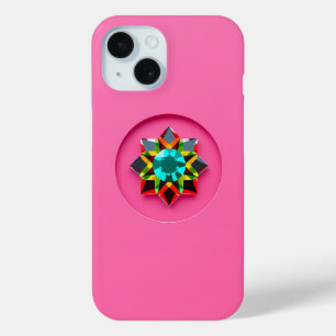 Multi Color Crystal Motif auf rosa Case-Mate iPhone Hülle