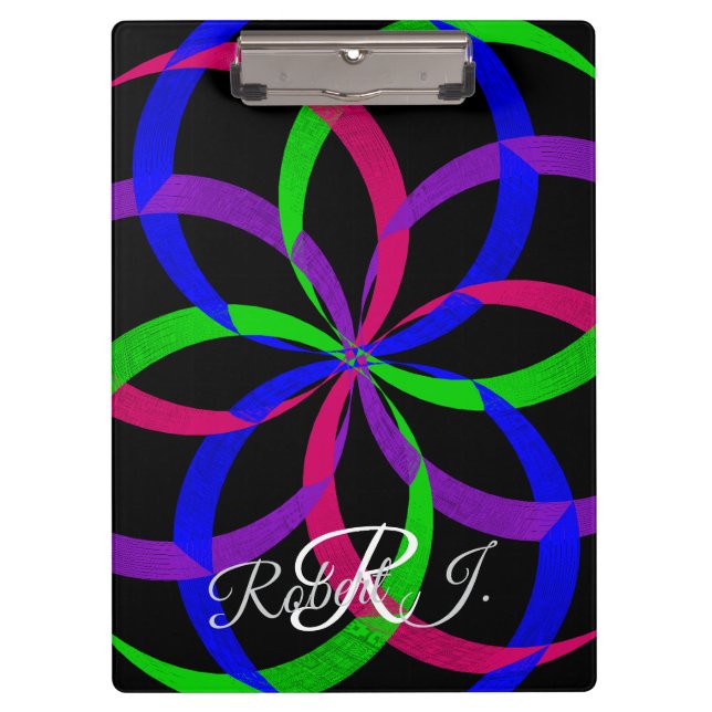 Multi Color Figure 8 Geometric Clipboard Klemmbrett (Vorderseite)