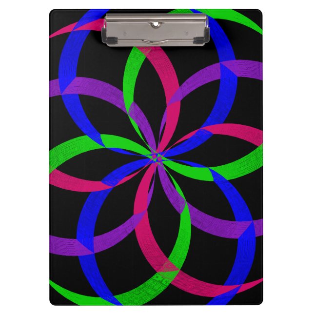 Multi Color Figure 8 Geometric Clipboard Klemmbrett (Vorderseite)