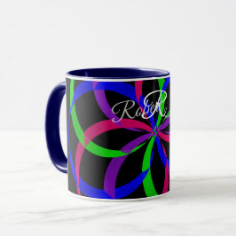 Multi Color Figure 8 Geometric Coffee Mug Tasse