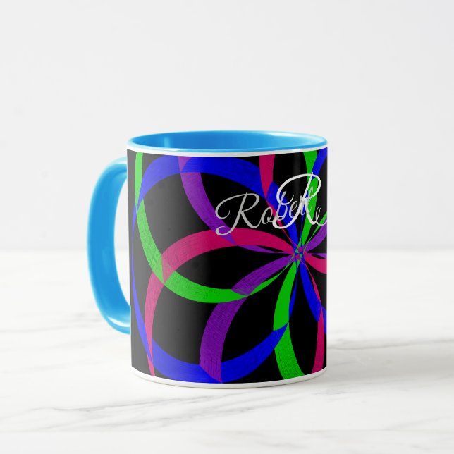 Multi Color Figure 8 Geometric Coffee Mug Tasse (Vorderseite Links)