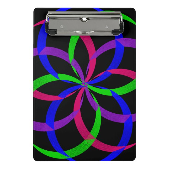 Multi Color Figure 8 Geometric Mini Clipboard Klemmbrett (Vorderseite)