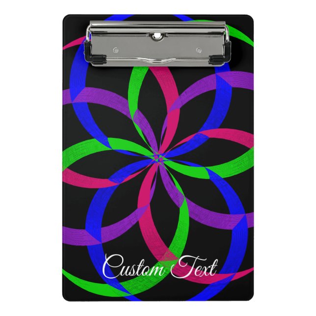 Multi Color Figure 8 Geometric Mini Clipboard Mini Klemmbrett (Vorderseite)