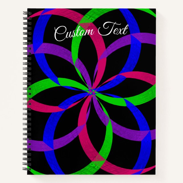 Multi Color Figure 8 Spiral Geometric Notebook Notizbuch (Vorderseite)