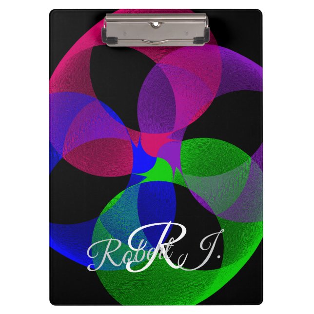 Multi Color Fusion Geometric Clipboard Klemmbrett (Vorderseite)