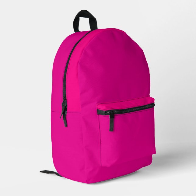 Multi-Color Hot Pink Backpack Bedruckter Rucksack (Rückseitige Ecke links)