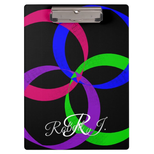 Multi Color Interchange Geometric Clipboard Klemmbrett (Vorderseite)