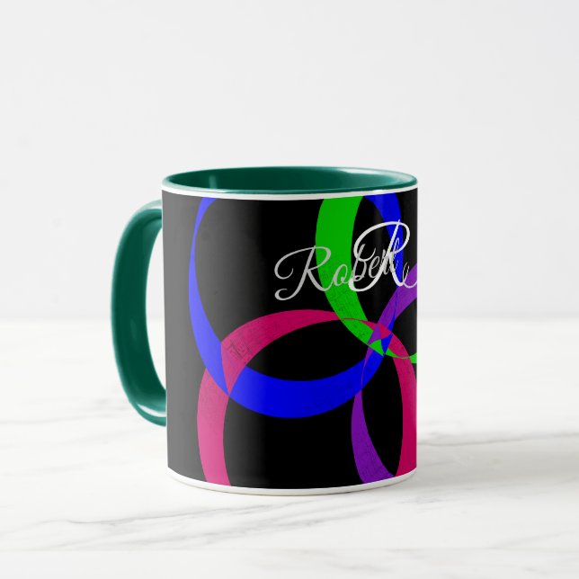 Multi Color Interchange Geometric Coffee Mug Tasse (Vorderseite Links)