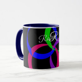 Multi Color Interchange Geometric Coffee Mug Tasse