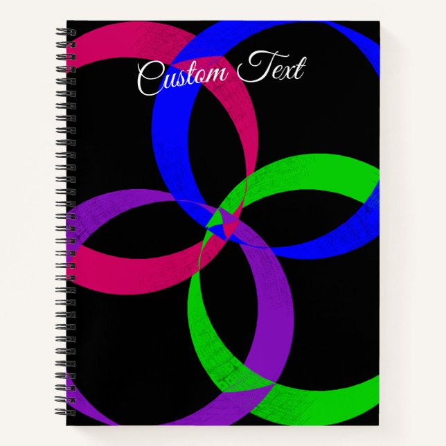 Multi Color Interchange Geometric Spiral Notebook Notizbuch (Vorderseite)