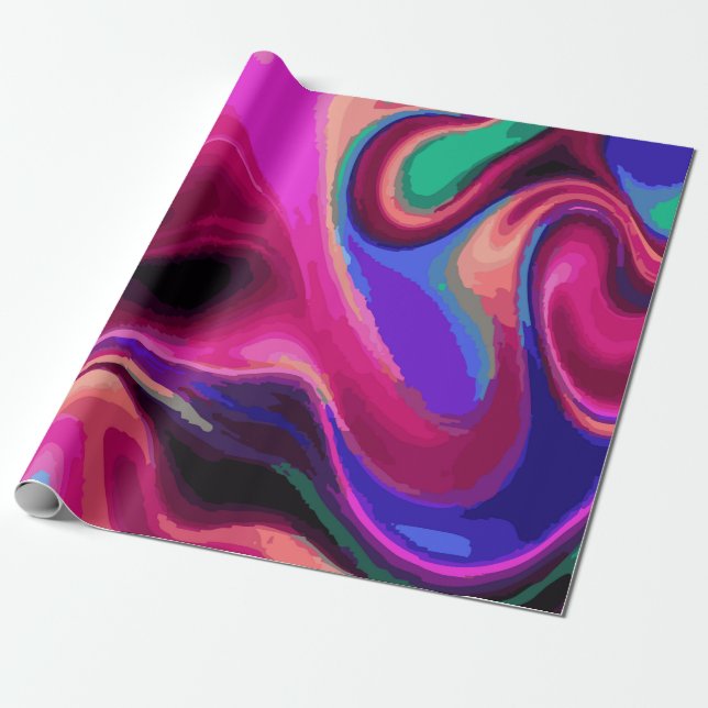Multi-Color Paint Swirl Pattern – Fun Vibrant Gift Geschenkpapier (Ungerollt)
