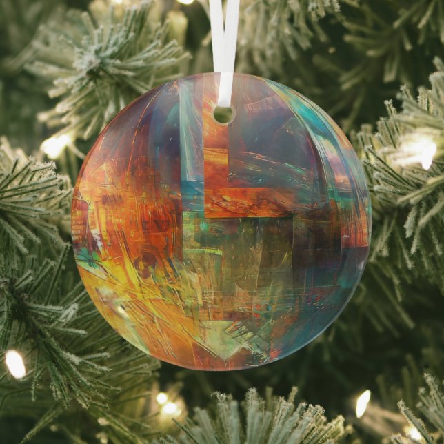 Multi-Color-Round Ornament Aus Glas (InSitu)