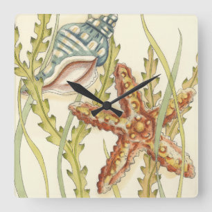 Multi-Color Shell Party Quadratische Wanduhr