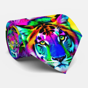 Multi-Color Tiger Big Cat Muster Krawatte