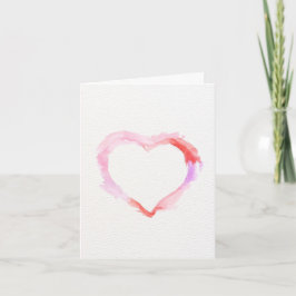 Multi-color Watercolor Heart Valentine's Day Card Dankeskarte