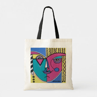 Multi-colored Abstract Portrait Tote Tragetasche