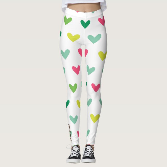 Multi-Colored Heart Pop Leggings (Vorderseite)